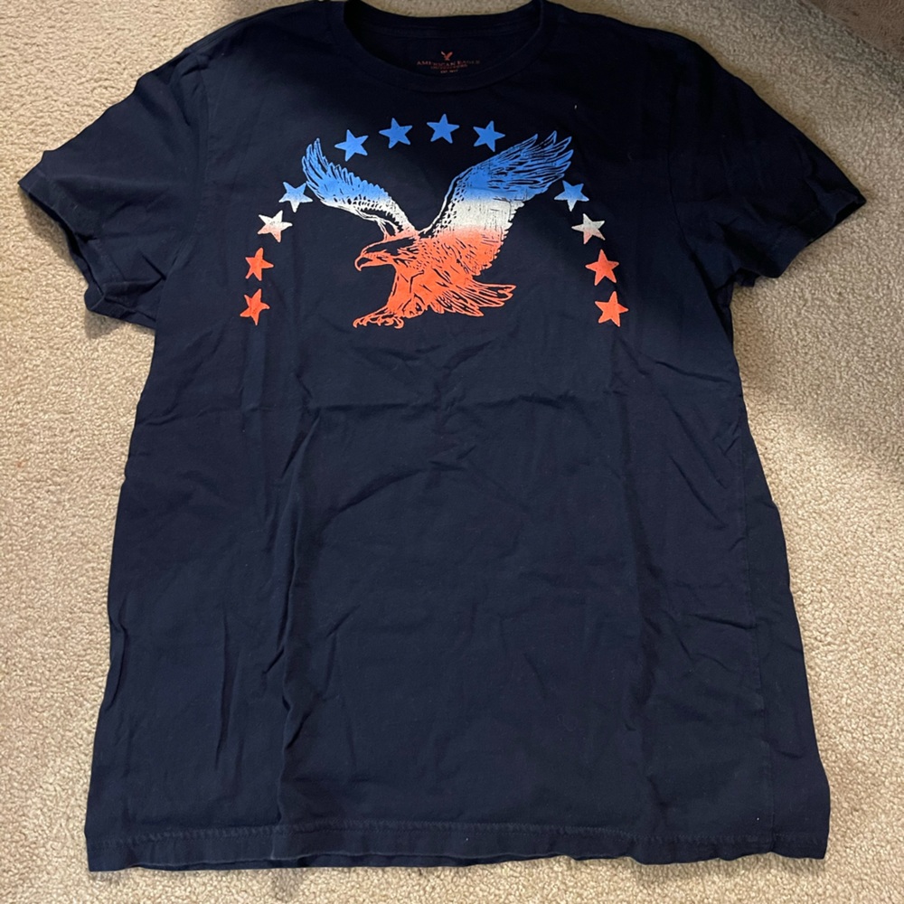 American Eagle T-Shirt, XL, Blue and Red